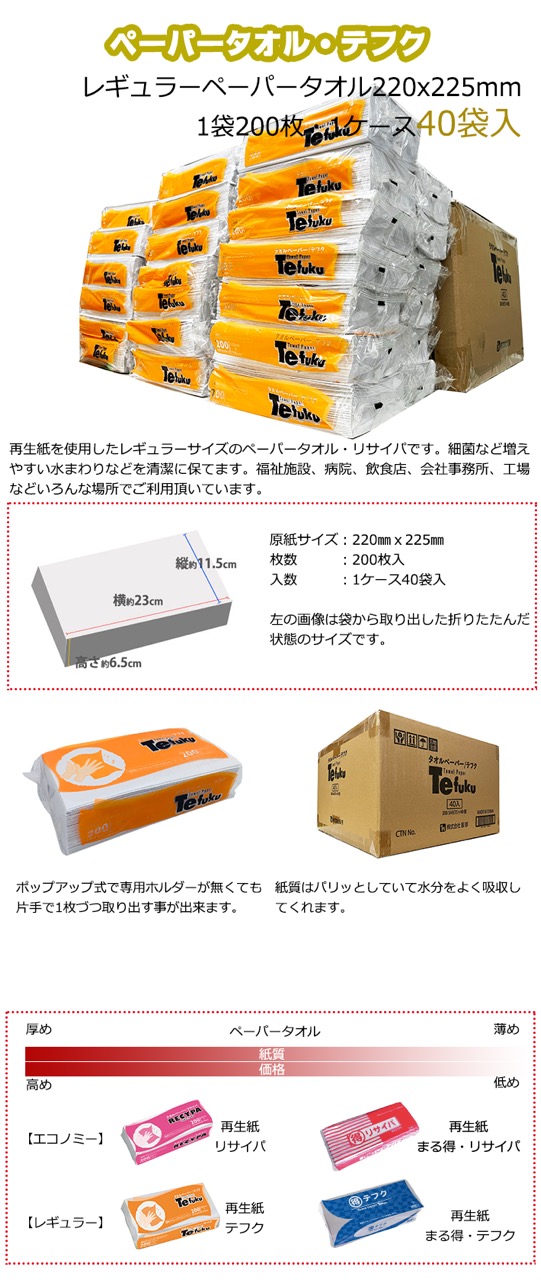 ペーパータオルテフク